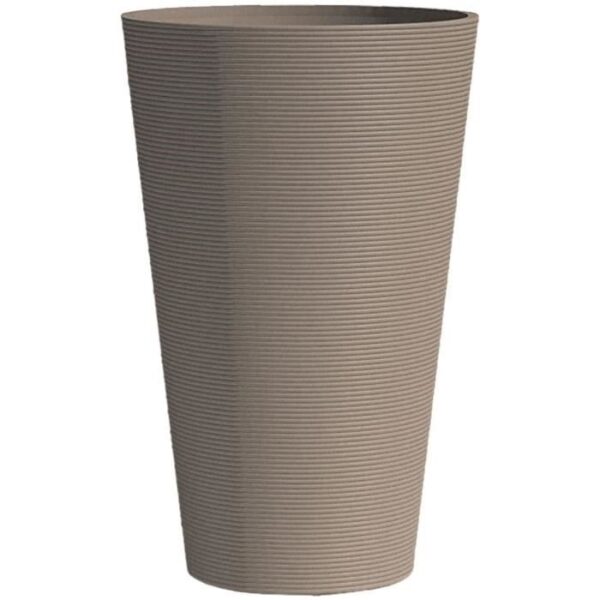 Pot de fleurs haut - GARDEN ID - Green Care Sense Haut Taupe - 55 cm - Garantie de 10 ans - 100% recyclé - Résistance UV et gel