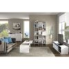 Meuble TV réversible BLUE-TECH - Mélaminé blanc laqué - 1 Porte abattante - LED - Blanc brillant - L150 x P41 x H43 cm – Image 6