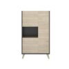 Buffet haut - Décor graphite et Chene - 3 portes + 1 niche - NESS - L 81 x P 43 x H 135 cm – Image 3