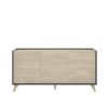 Buffet - Panneaux de particule - Bois clair et graphite - 3 portes - Ness - L 155 x P 43 x H 75 cm – Image 3