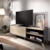 Ensemble meuble TV table basse buffet NESS - Mélaminé - Style scandinave - Chene naturel et graphite – Image 3