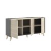 Ensemble meuble TV table basse buffet NESS - Mélaminé - Style scandinave - Chene naturel et graphite – Image 6