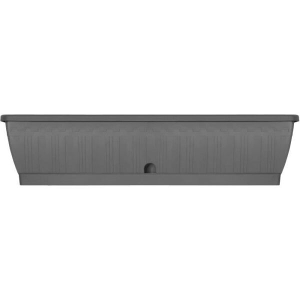 Jardiniere - GARDEN ID Terraflor - Anthracite 80 cm - Solidité - Réserve d'eau - Recyclé & 100% recyclable - Volume pour plantes.