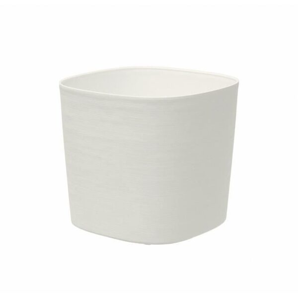 Pot avec réserve d'eau - GARDEN ID Respect - Blanc 30 x 30 cm - 100% déchets ménagers - 100% recyclable - Surface structurée.