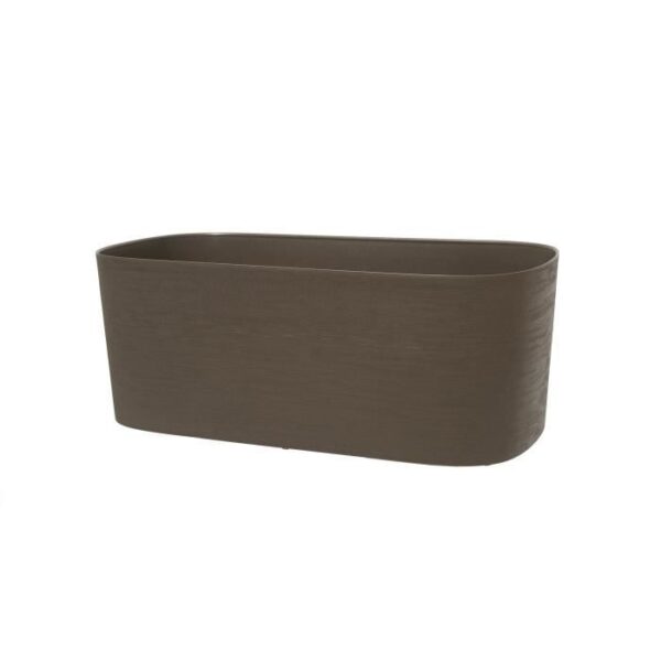 Jardiniere XL a réserve d'eau - GARDEN ID Respect - Taupe 80 x 38 cm - 100% déchets ménagers - 100% recyclable - Surface structurée.