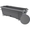 Kit jardiniere avec support en métal et plateau intégré - GARDEN ID Teramo - Noir-anth 50 cm - Effet de pierre - Recyclé/recyclable – Image 2