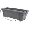 Kit jardiniere avec support en métal et plateau intégré - GARDEN ID Teramo - Noir-anth 50 cm - Effet de pierre - Recyclé/recyclable – Image 4