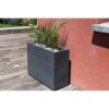 EDA PLASTIQUE Bac a fleurs Muret Loft Graphit - 46 L - 78,5 x 29,5 x 60 cm - Gris anthracite – Image 4
