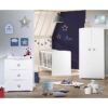 Armoire bébé Basic - Blanche - Boutons étoiles grises - 2 portes - Babyprice – Image 3