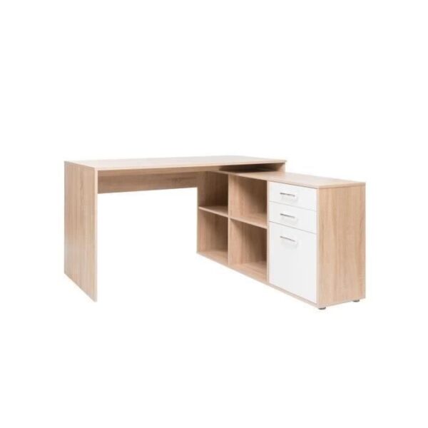 Bureau d'angle London - Panneaux de particules - Décor chene sonoma