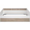 Lit banquette 2 tiroirs 90 x 200/190 cm - MDF - Mat décor chene et blanc - JOY - 2339ENSE