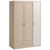 PARISOT Chambre enfant complete - Tete de lit + lit + armoire - Style contemporain - Décor acacia clair et blanc - CHARLEMAGNE – Image 6