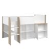 Lit combiné enfant avec bureau rétractable - PARISOT - LIAM - Blanc et chene - Sommier inclus - 90x200 cm – Image 3