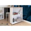 Lit combiné enfant avec bureau rétractable - PARISOT - LIAM - Blanc et chene - Sommier inclus - 90x200 cm – Image 5