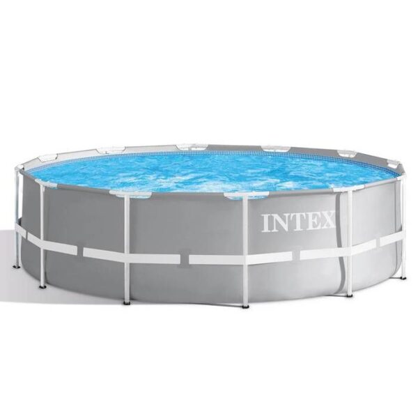 Kit Piscine hors sol tubulaire INTEX - Pris Frame - 366 x 122 cm - Ronde (Livrée avec pompe et échelle) - 26718FR