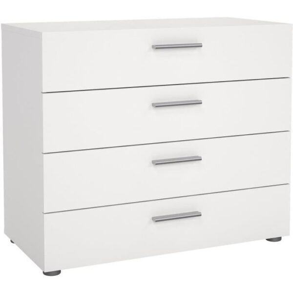Commode  NASH 4 tiroirs - Décor Blanc - L 80 x P 40 x H 68