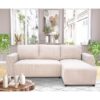 Canapé d'angle convertible réversible 3-4 places PHARELL - Velours côtelé beige - Coffre de rangement - L 230x P 155 x H 95 cm – Image 2