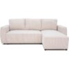 Canapé d'angle convertible réversible 3-4 places PHARELL - Velours côtelé beige - Coffre de rangement - L 230x P 155 x H 95 cm
