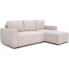 Canapé d'angle convertible réversible 3-4 places PHARELL - Velours côtelé beige - Coffre de rangement - L 230x P 155 x H 95 cm – Image 3