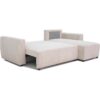 Canapé d'angle convertible réversible 3-4 places PHARELL - Velours côtelé beige - Coffre de rangement - L 230x P 155 x H 95 cm – Image 4