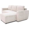 Canapé d'angle convertible réversible 3-4 places PHARELL - Velours côtelé beige - Coffre de rangement - L 230x P 155 x H 95 cm – Image 6