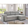 Canapé d'angle convertible réversible 3 places  JAMES -  L 245 x H 91 x P 139 cm - Coffre et 2 poufs Gris – Image 2