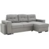 Canapé d'angle convertible réversible 3 places  JAMES -  L 245 x H 91 x P 139 cm - Coffre et 2 poufs Gris – Image 3
