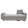 Canapé d'angle convertible réversible 3 places  JAMES -  L 245 x H 91 x P 139 cm - Coffre et 2 poufs Gris – Image 4