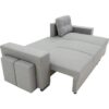 Canapé d'angle convertible réversible 3 places  JAMES -  L 245 x H 91 x P 139 cm - Coffre et 2 poufs Gris – Image 5