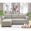 Canapé d'angle convertible réversible 3 a 4 places - PHARELL - Tissu beige - Coffre de rangement - L 224 x P 155 x H 85 cm – Image 2