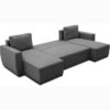 Canapé d'angle convertible panoramique PHARELL 5/6 places - Tissu anthracite - Coffre de rangement - L297 x P155 x H85 cm – Image 5