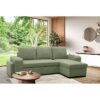 Canapé d'angle convertible réversible VALDO 3 a 4 places - Tissu Neve Sauge - Tablette avec USB - Coffre + Pouf - L247xP143xH86 cm – Image 2