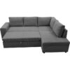 Canapé d'angle convertible réversible NIRVANA 4 a 5 places - Tissu velours côtelé anthracite - Coffre de rangement - L247 x P 183 x – Image 2