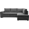 Canapé d'angle convertible réversible NIRVANA 4 a 5 places - Tissu velours côtelé anthracite - Coffre de rangement - L247 x P 183 x – Image 3