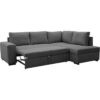 Canapé d'angle convertible réversible NIRVANA 4 a 5 places - Tissu velours côtelé anthracite - Coffre de rangement - L247 x P 183 x – Image 5