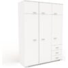 Armoire de chambre contemporaine blanche - COSMOS - L 146 cm - 6 portes