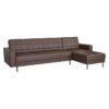 Canapé d'angle convertible 3 places réversible - Pieds en acier - Simili Marron - IVANA - L 277 x P 157 x H 80 cm – Image 3