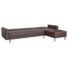Canapé d'angle convertible 3 places réversible - Pieds en acier - Simili Marron - IVANA - L 277 x P 157 x H 80 cm – Image 4
