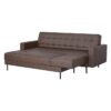 Canapé d'angle convertible 3 places réversible - Pieds en acier - Simili Marron - IVANA - L 277 x P 157 x H 80 cm – Image 5