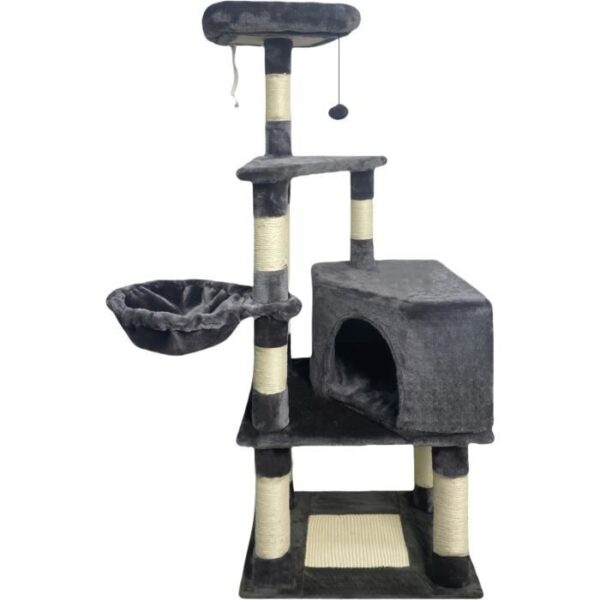 SWIFTY Arbre a chat - 55 x 40 x 138 cm - Gris foncé - 3 plateformes