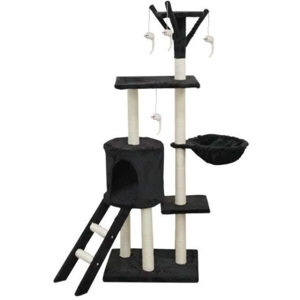 JIPSY Arbre a chat noir 79 x 34 x 138 cm - 3 plateformes