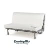 DUNLOPILLO Banquette BZ 2 places - Tissu Taupe + 2 coussins noir - L 140 x P 99 x H 98 cm - ALICE - – Image 3