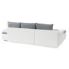 Canapé d'angle réversible convertible 3 places+Coffre - Simili blanc et tissu gris - CELINA - L 274 x P 184 cm - Fabriqué en – Image 6
