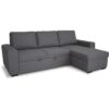 Canapé d'angle convertible réversible CATHY 3 places - Tissu Gris - L 242 x P 155 x H 85 cm – Image 2