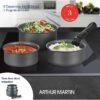 Set de 3 casseroles Gris Mat 16-18-20 cm + 1 poignée amovible - Aluminium  Revetement anti-adhésif - Tous feux dont induction – Image 4
