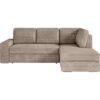 Canapé d'angle droit convertible ARTEMIS 4 places - Velours côtelé greige - L246 x P174 x H96 cm