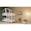 DEMEYERE Lits superposés TIMBER - 90 x 200 cm - Sommiers a lattes inclus - Bois et blanc – Image 2