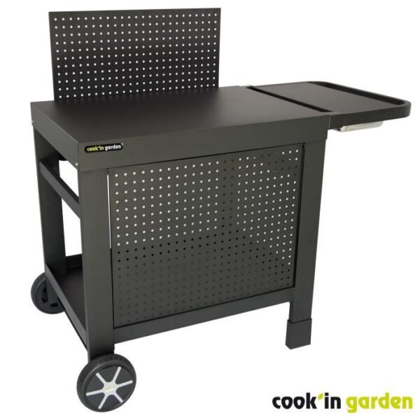 Desserte COOK'IN GARDEN REVA 110 PREMIUM - 100% métal - Surface de travail (L.108 x l.55 cm) - 1 tablette basse