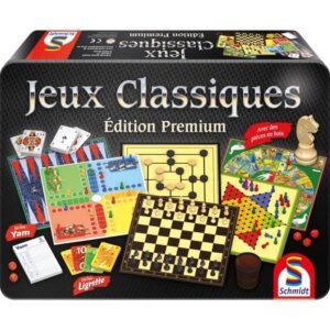 Coffret Premium Boite Métal - Jeux de Société - SCHMIDT SPIELE - Découvrez une sélection premium de jeux dans une boîte élégante !