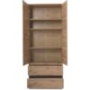 Armoire IMAGE 7 - Décor chene - 2 portes + 2 tiroirs - L80 x H191 x P40 cm – Image 3